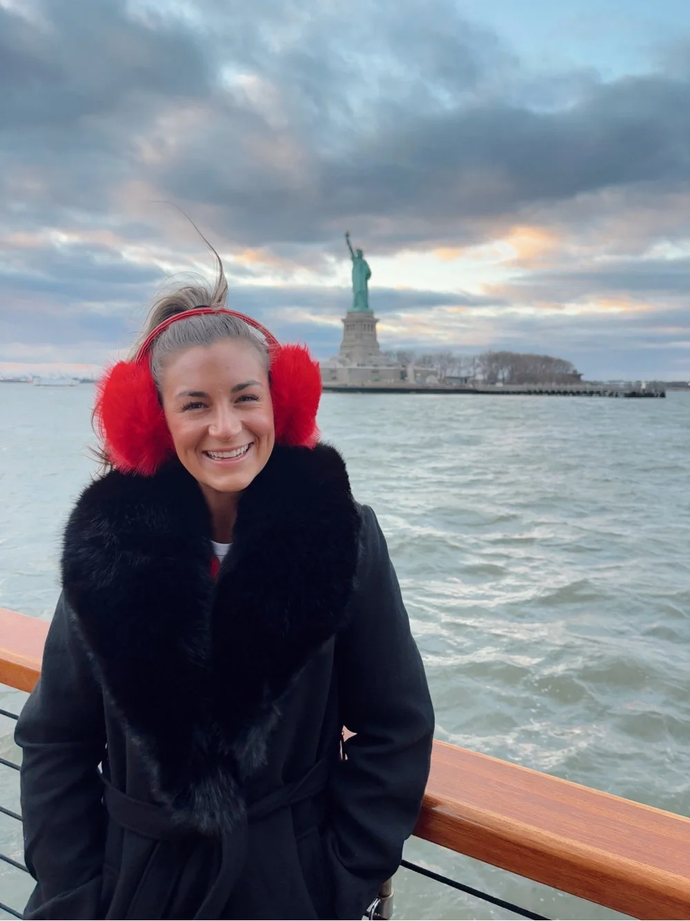 Red Fuzzy Headband Ear Muffs